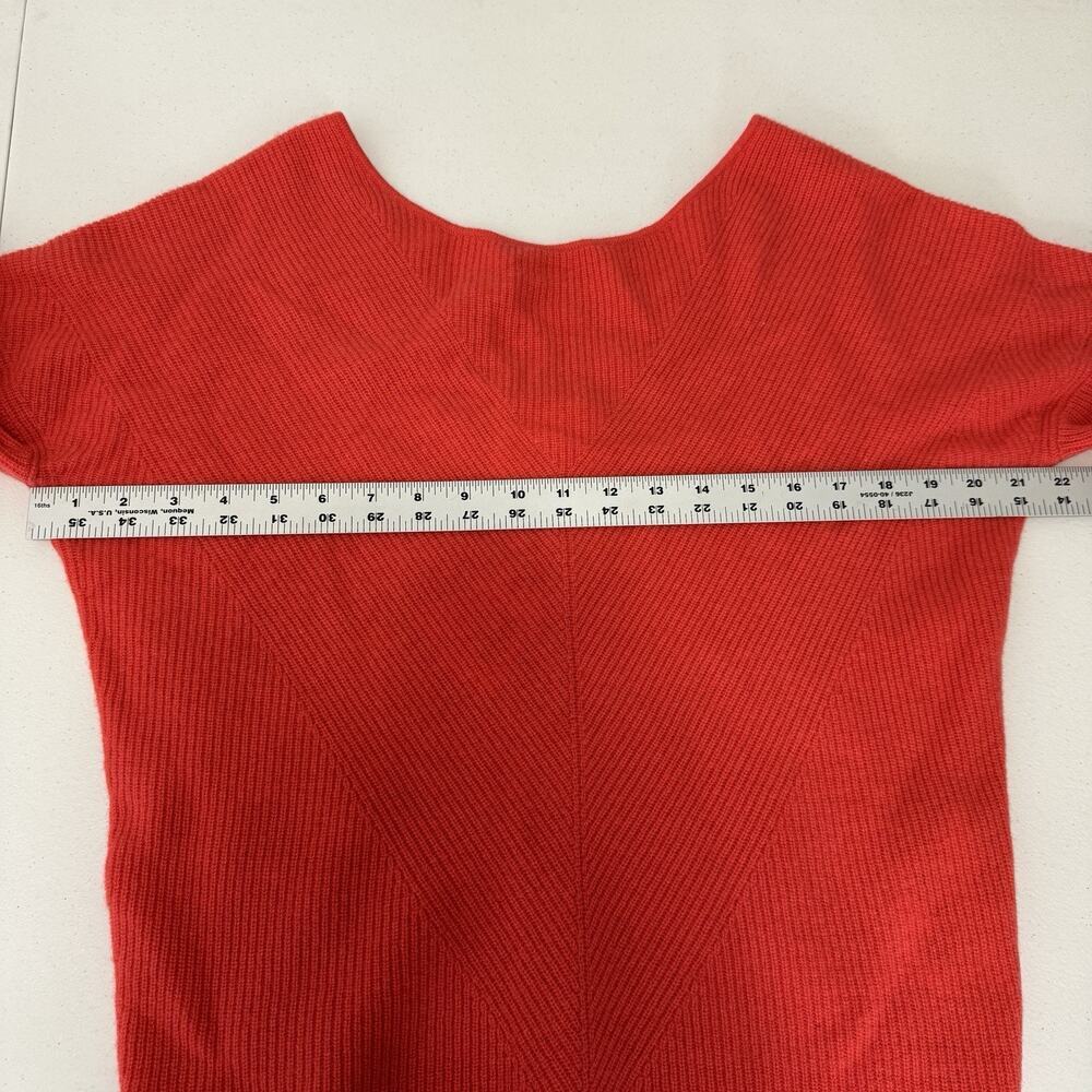 Maje Womens Sweater 0 Coral Pink 100% Cashmere Madone Ribbed Low V Back Cozy - Picture 5 of 14